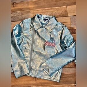 NWT Disney Stitch Rock n Roll faux leather jacket size 6/6X